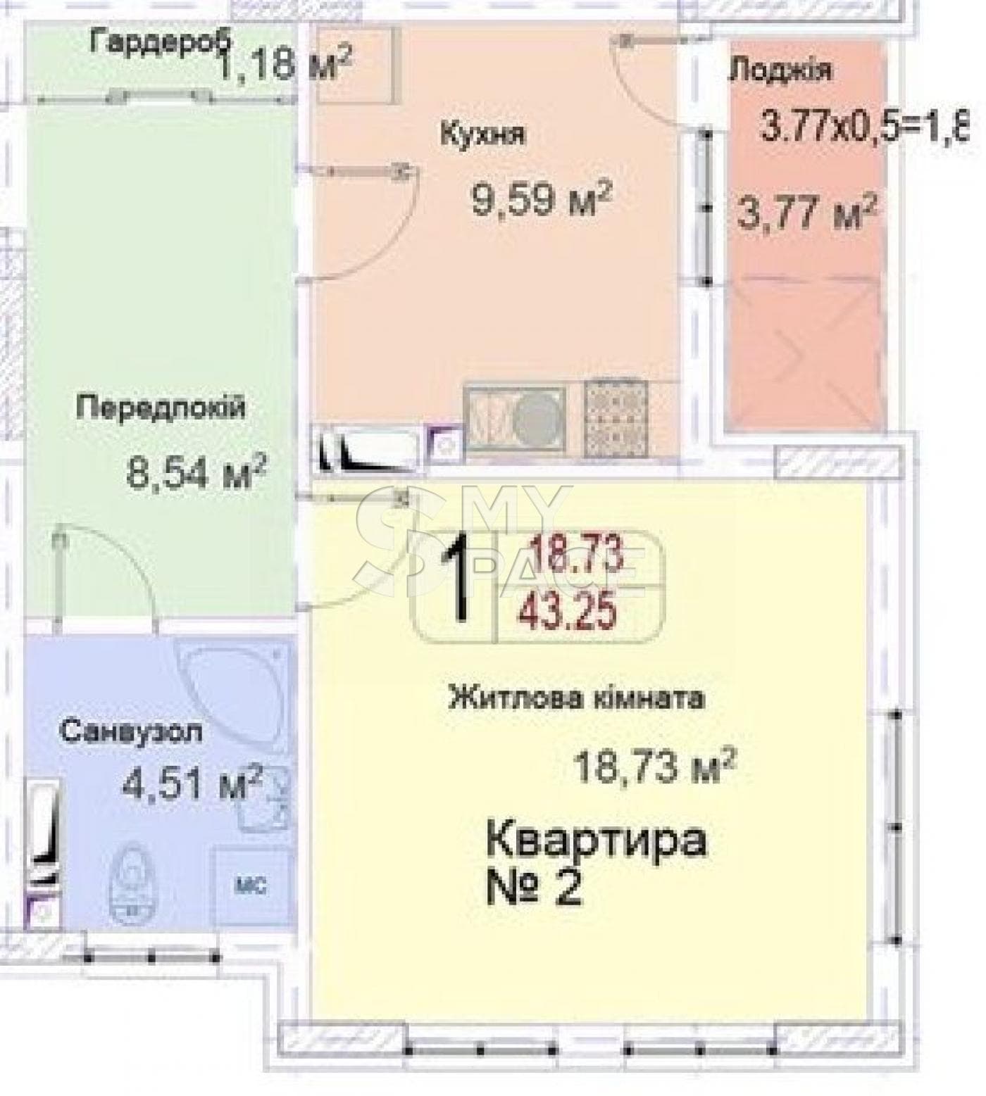 Глибочицька, 13, 43 кв.м.