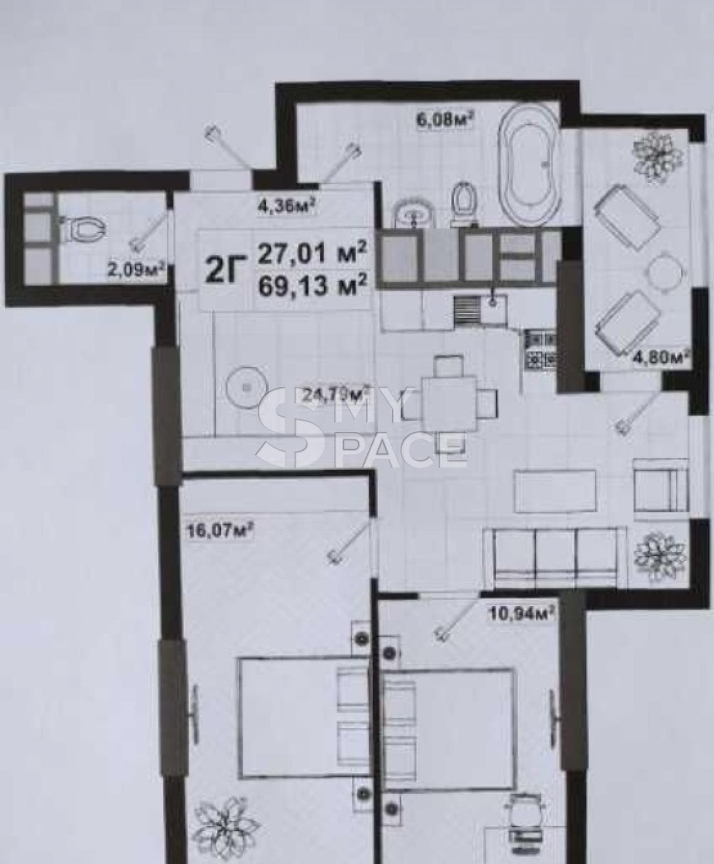 ЖК UNO City House, вул. Теліги Олени, 25, 70 кв.м.